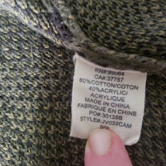 Billabong Sweater Open Cardigan Camo Y2K 90's Retro 2000's Women's Juniors Small - Picture 6 of 8